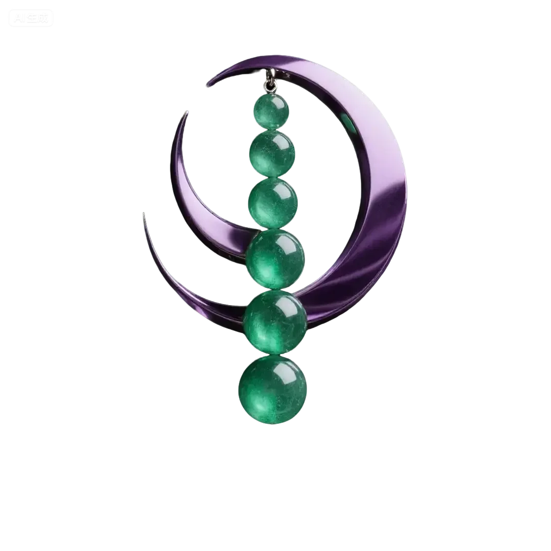 Purple Moon & Jade Beads